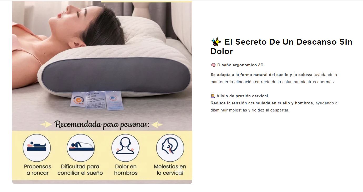 Almohada Cervical Ergonomica 1pcs